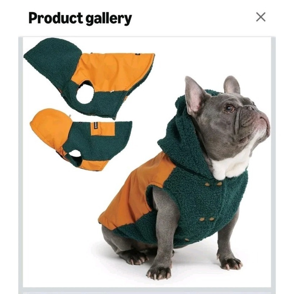 Spark Paws Orange & Green Fleece Reversible Dog Hoodie Sweater 2XL Big Dogs NEW